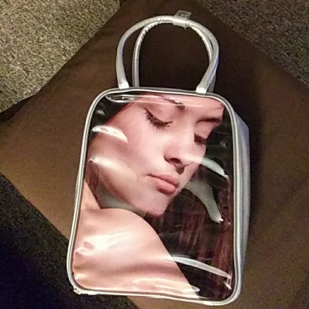Alcántara double zip cosmetics bag.